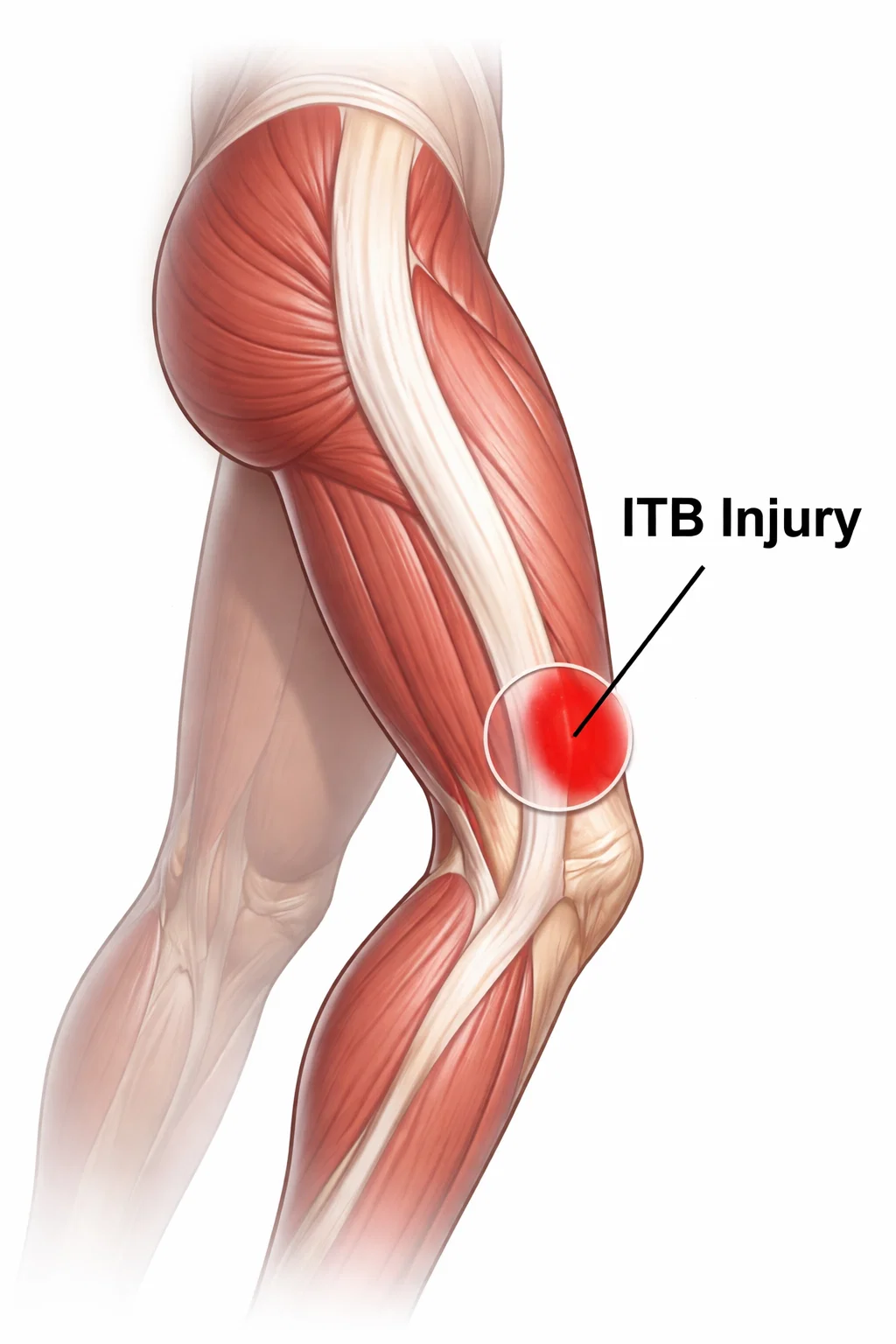 Runner holding the outside of the knee to show IT band pain