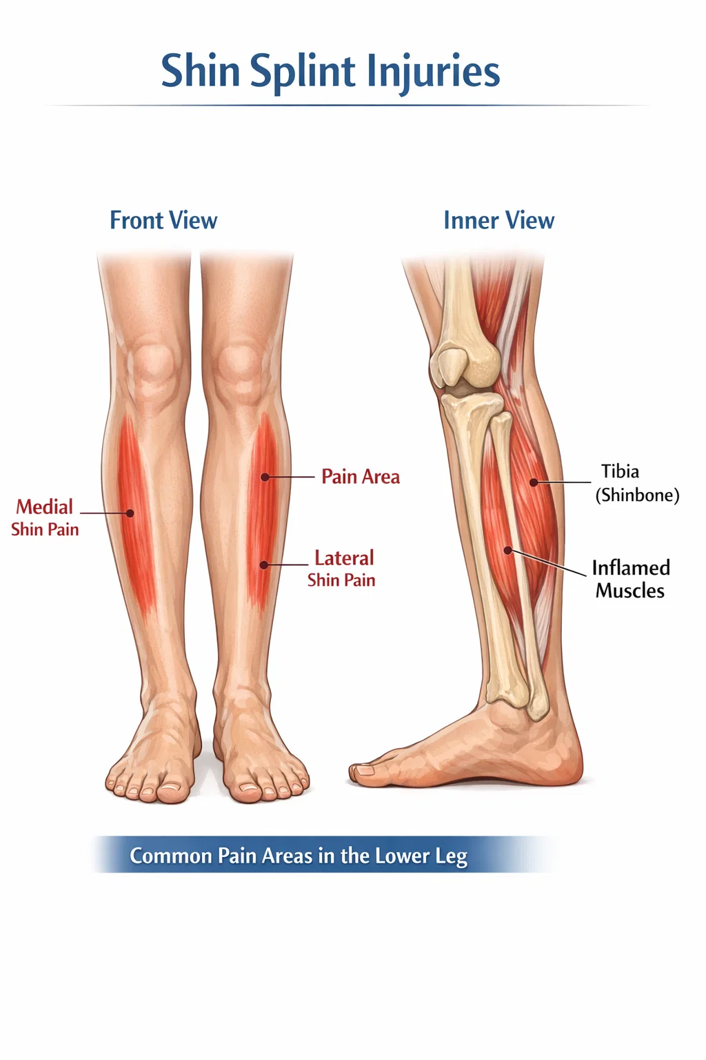 Runner with shin discomfort taking a break