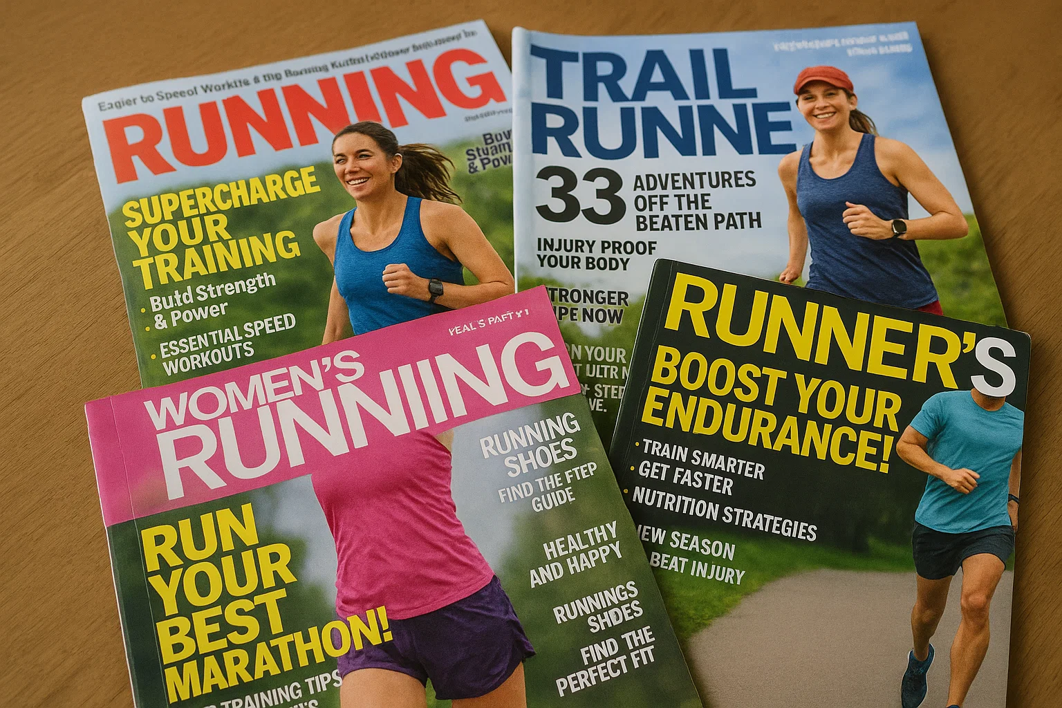 Group of runners training on a track